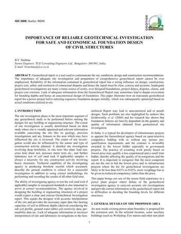 Más sobre Importancia de una Investigación Geotécnica Confiable para el Diseño Seguro y Económico de Cimientos de Ci