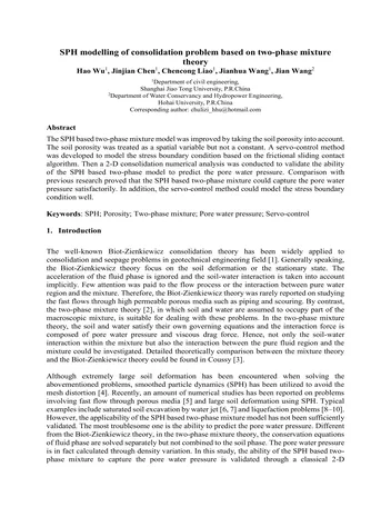 Más sobre Modelado SPH del Problema de Consolidación basado en la Teoría de Mezcla Bifásica.