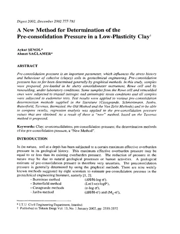 Más sobre Los Efectos de la Presión de Preconsolidación en los Parámetros del Suelo
