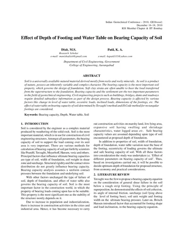 Más sobre Efecto de la Profundidad del Cimiento y el Nivel Freático en la Capacidad Portante del Suelo
