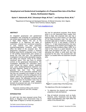 Más sobre Investigación Geofísica y Geotécnica de un Eje de Presa Propuesto en O