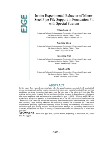 Más sobre Comportamiento Experimental In-situ del Soporte de Pilotes de Tubo de Acero Micro en