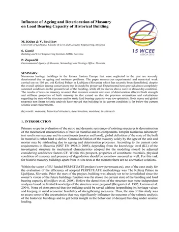 Más sobre Influencia del Envejecimiento y la Deterioración de la Albañilería en la Capacidad de Carga