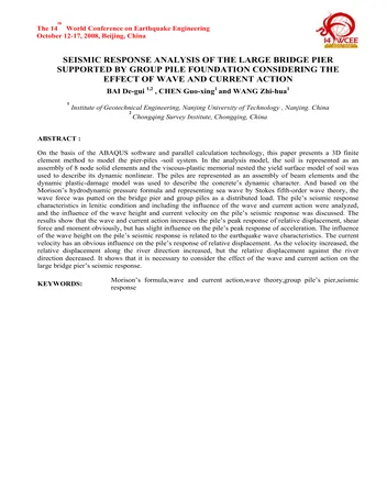 Más sobre Análisis de Respuesta Sísmica del Gran Pilote de Puente